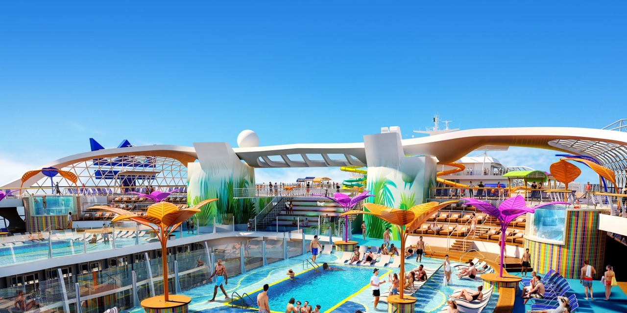 Круїзний лайнер Wonder of the Seas - Палуба у басейна